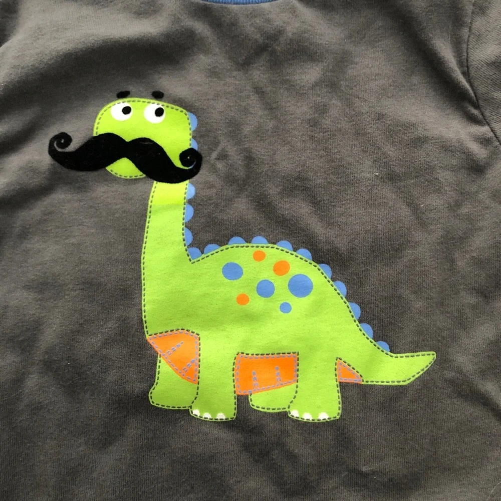 LITTLE ME Dinosaur Mustache Toddler Long Sleeve Shirt | Size 18 Months | NWT